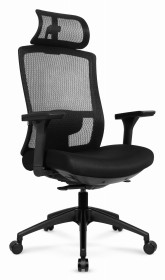 Fotel biurowy ergonomiczny obrotowy Hell's Chair HC- 1046 Czarny SIATKA MESH 