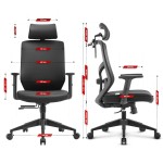 Fotel biurowy ergonomiczny obrotowy Hell's Chair HC- 1052 Czarny Ekoskóra silikonowa Premium