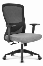 Outletowy Bez Śladów Skręcania Fotel biurowy ergonomiczny obrotowy Hell's Chair HC- 1040 Lite Szary Czarny OBSS