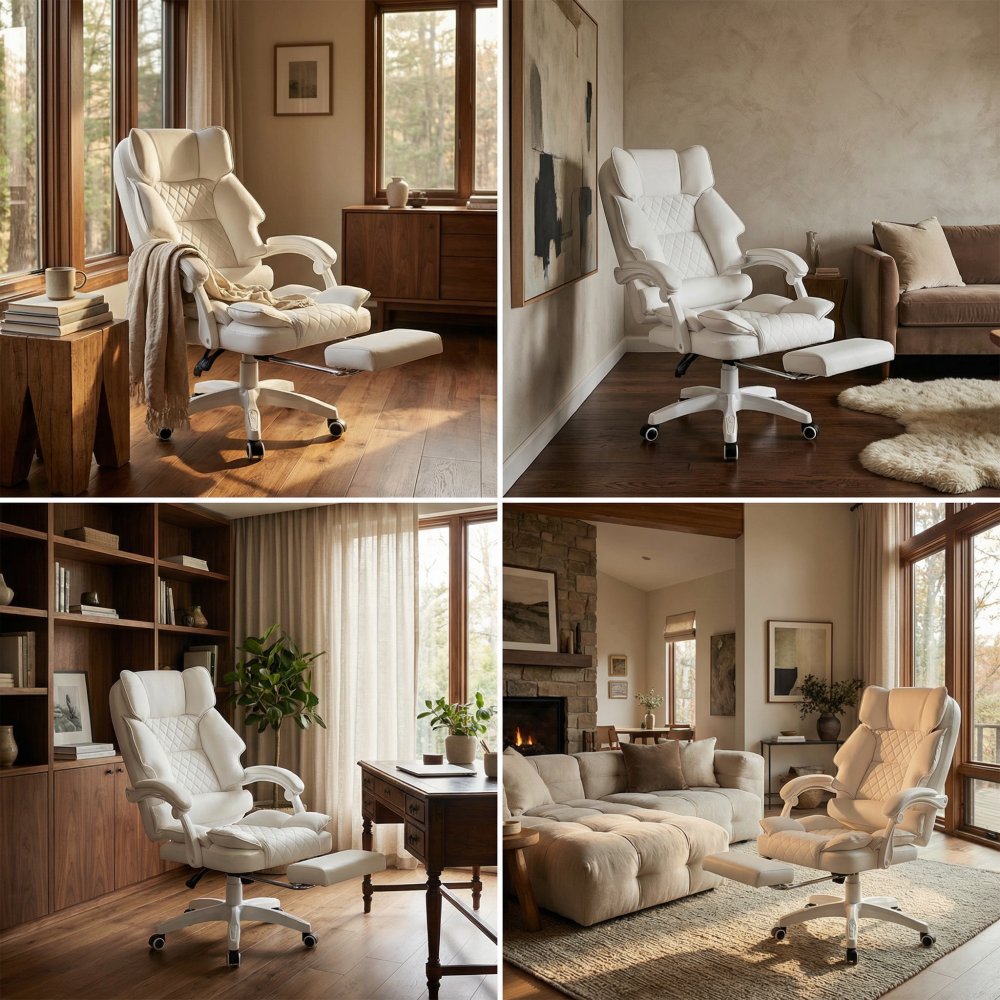 Fotel biurowy obrotowy Hell's Chair HC- 1031 White Biały