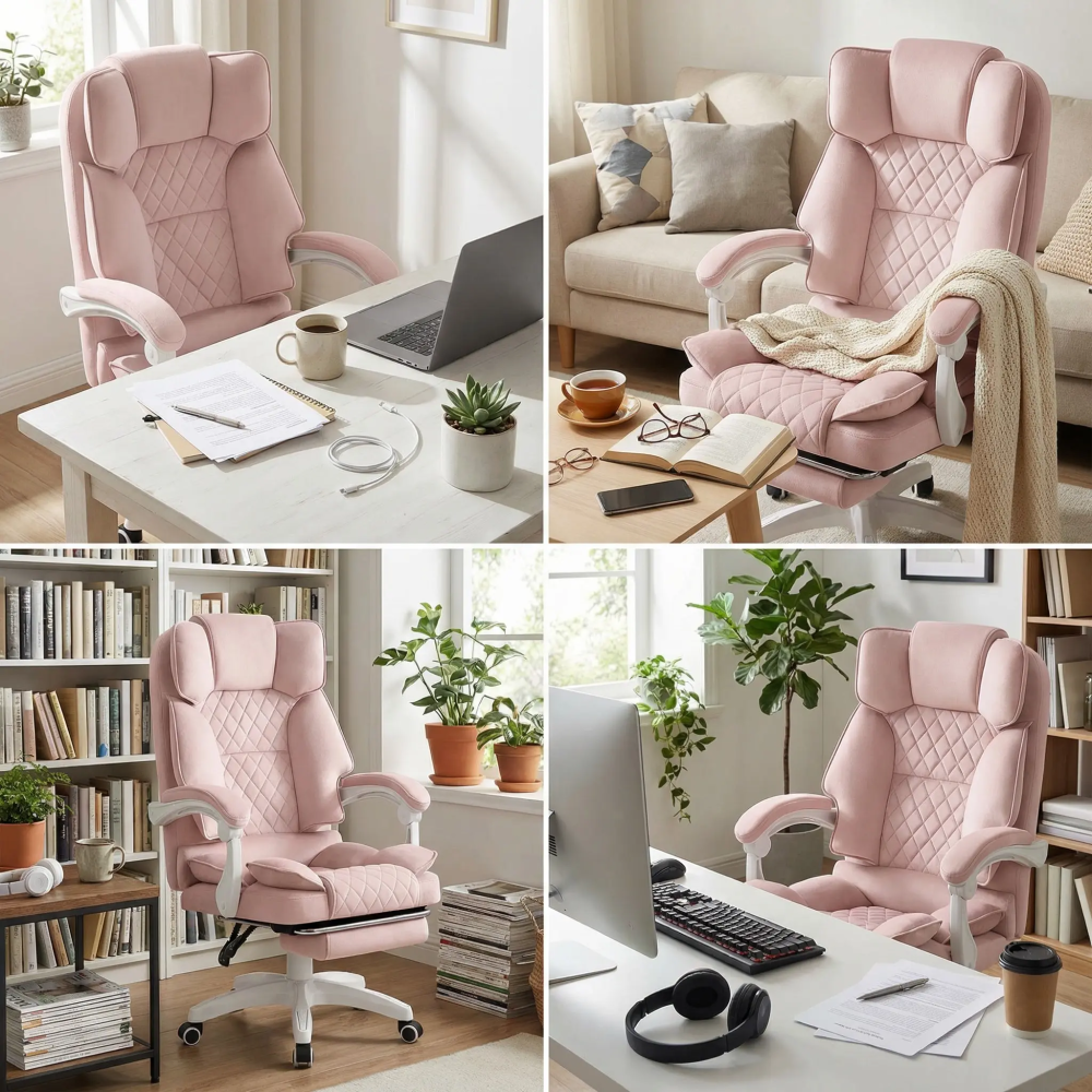 Fotel biurowy obrotowy Hell's Chair HC- 1031 Pink Różowy Tkanina