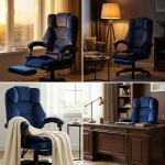 Fotel biurowy obrotowy Hell's Chair HC- 1031 Navy Granatowo- Czarny Tkanina
