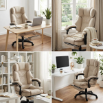 Fotel biurowy obrotowy Hell's Chair HC- 1031 Beige Beżowy Tkanina