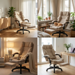 Fotel biurowy obrotowy Hell's Chair HC- 1031 Beige Beżowy Tkanina