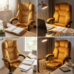 Fotel biurowy obrotowy Hell's Chair HC- 1031 Mustard Musztardowy Tkanina
