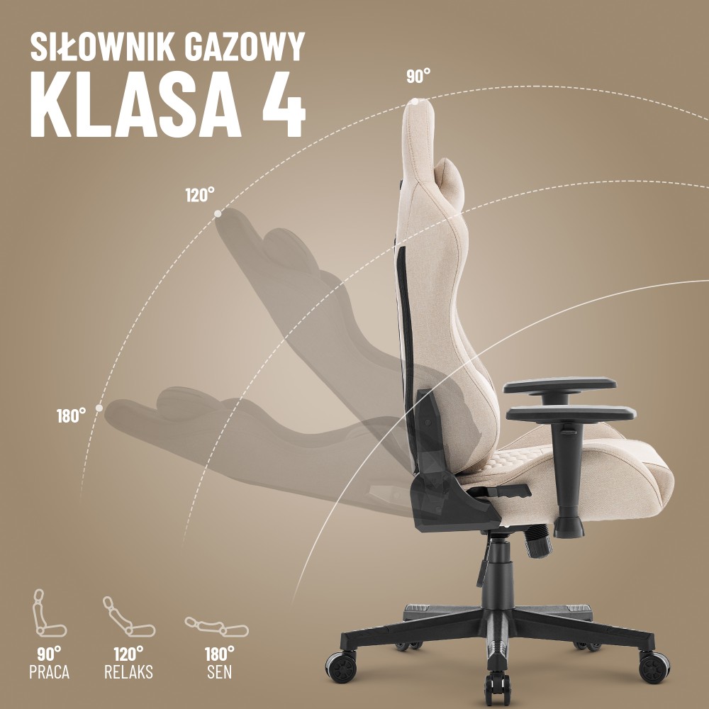 Fotel gamingowy Hell's Chair HC- 2000 Beige Black Beżowy Czarny