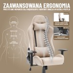 Fotel gamingowy Hell's Chair HC- 2000 Beige Black Beżowy Czarny