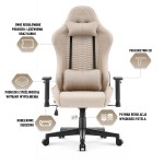 Fotel gamingowy Hell's Chair HC- 2000 Beige Black Beżowy Czarny
