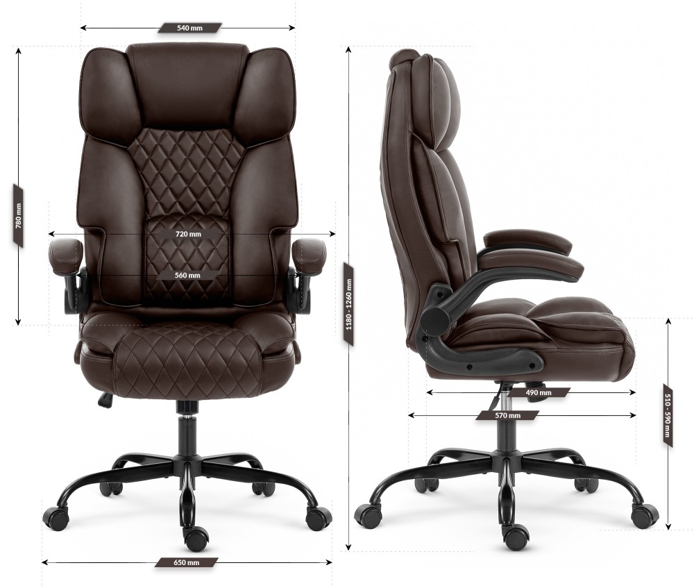 Fotel biurowy obrotowy Hell's Chair HC- 1033 Brown Brązowy Tkanina