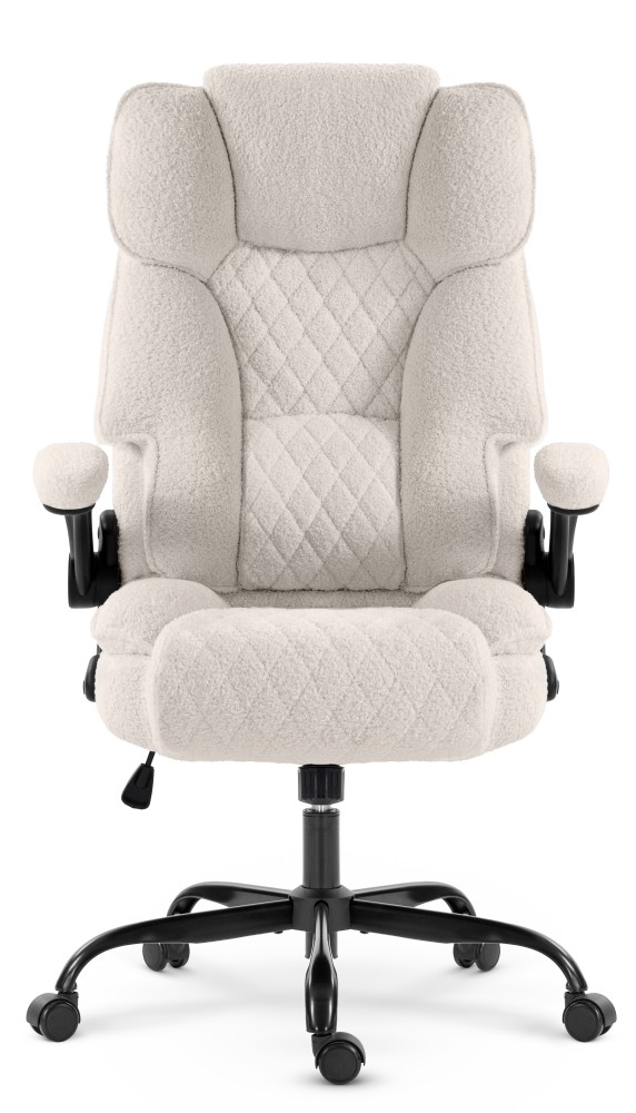 Fotel biurowy obrotowy Hell's Chair HC- 1033 Cream Boucle Tkanina