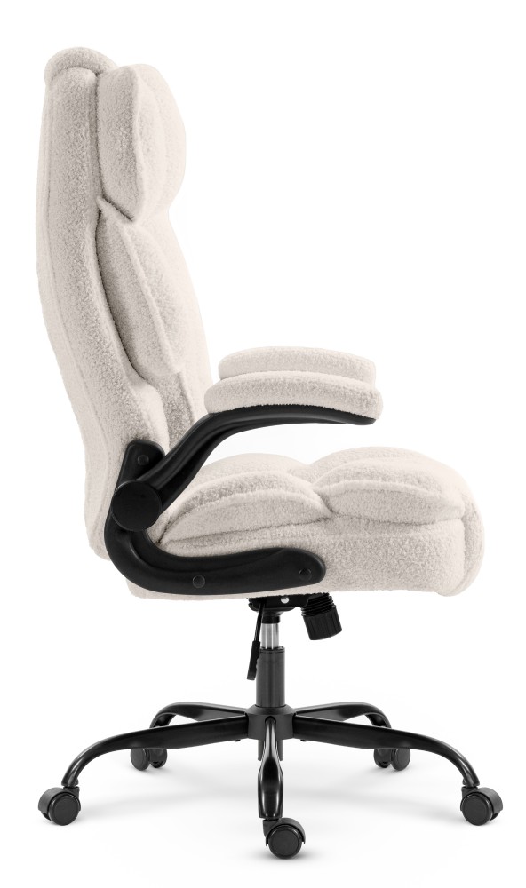 Fotel biurowy obrotowy Hell's Chair HC- 1033 Cream Boucle Tkanina