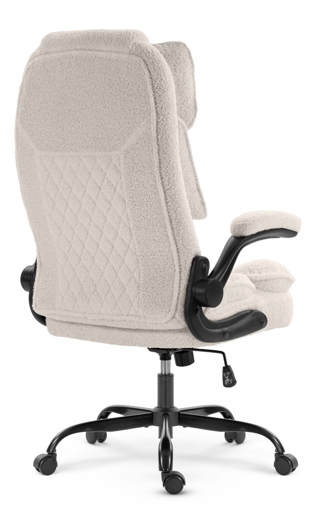Fotel biurowy obrotowy Hell's Chair HC- 1033 Cream Boucle Tkanina