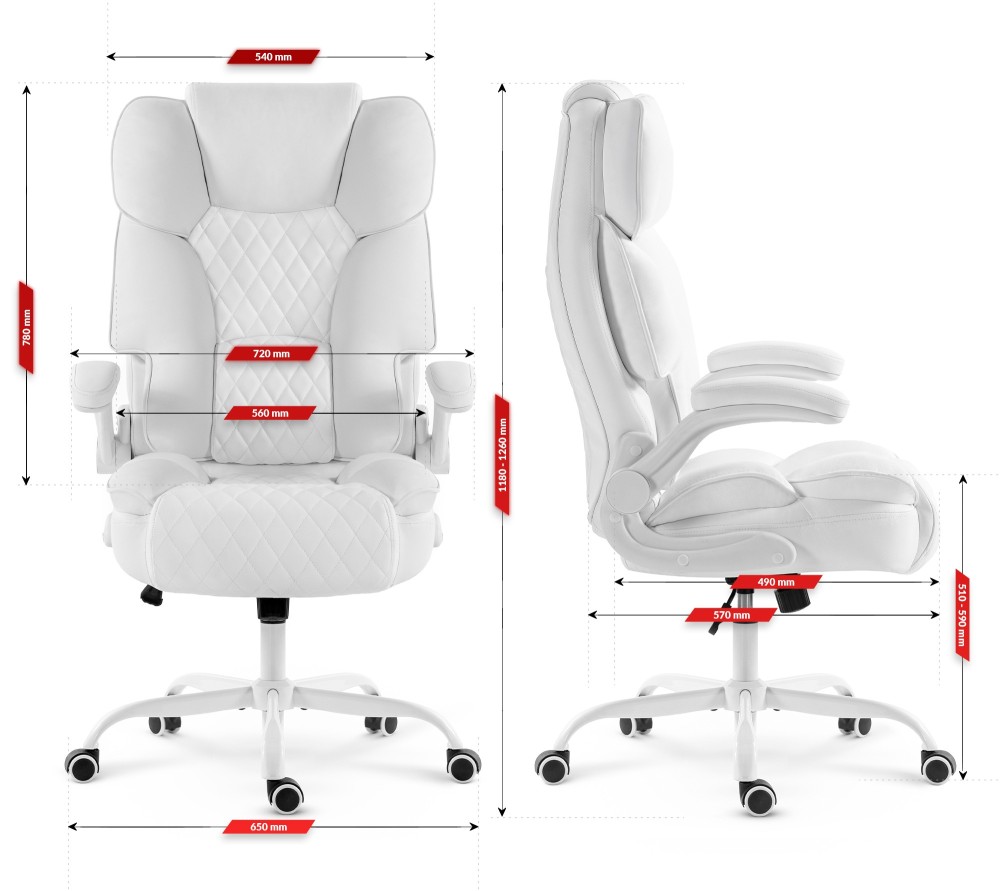 Fotel biurowy obrotowy Hell's Chair HC- 1033 White Biały Ekoskóra