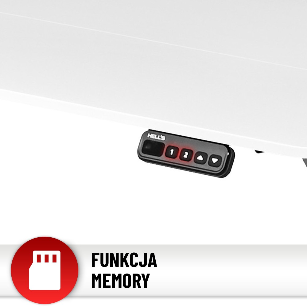 Biurko elektryczne z regulacją wysokości Hell's Chair White 140x70 cm