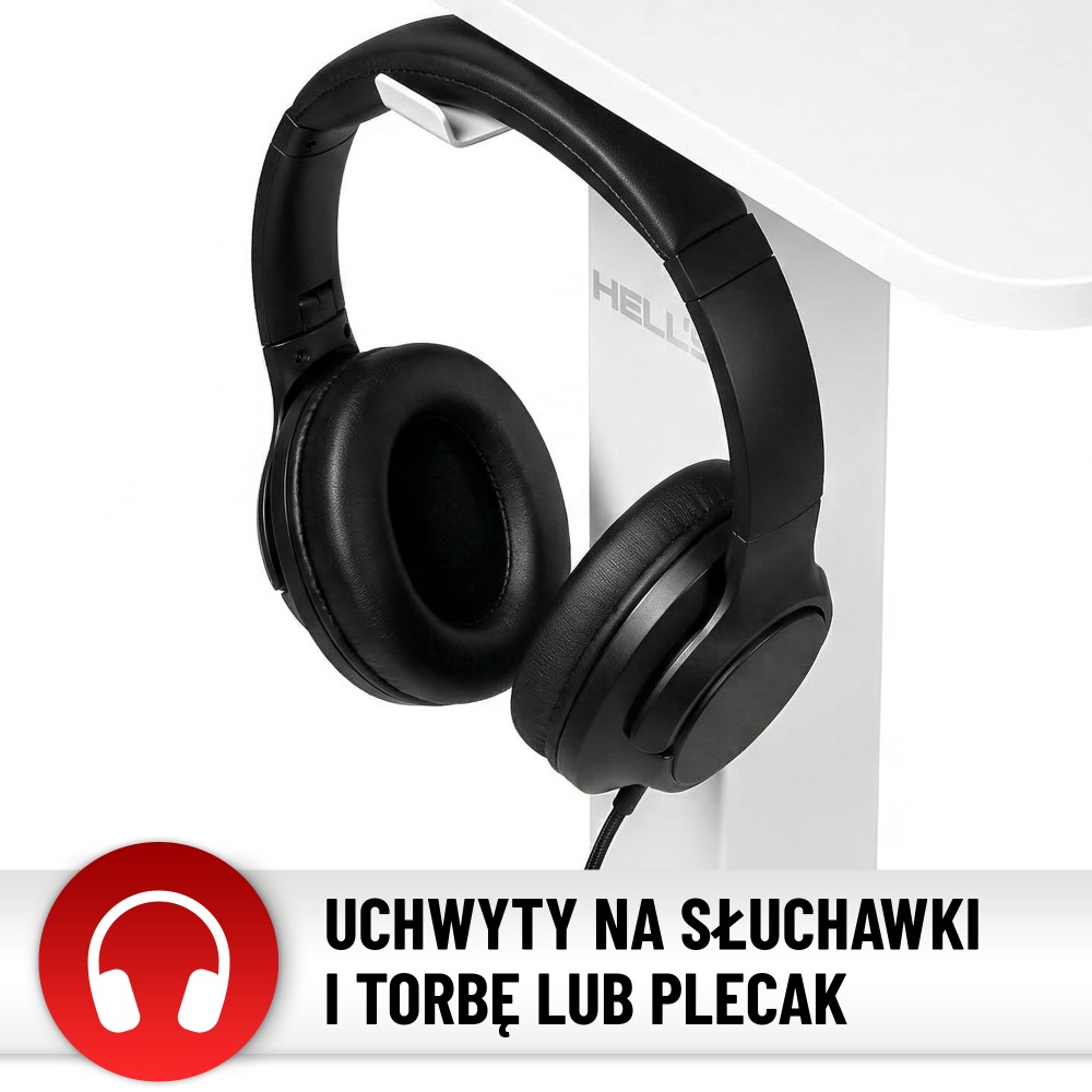 Biurko elektryczne z regulacją wysokości Hell's Chair White 140x70 cm