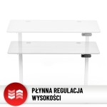 Biurko elektryczne z regulacją wysokości Hell's Chair White 140x70 cm