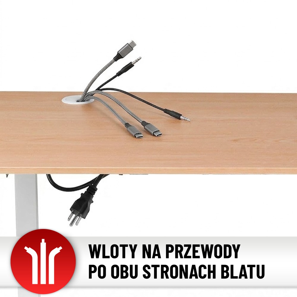 Biurko elektryczne z regulacją wysokości Hell's Chair Natur Wood White