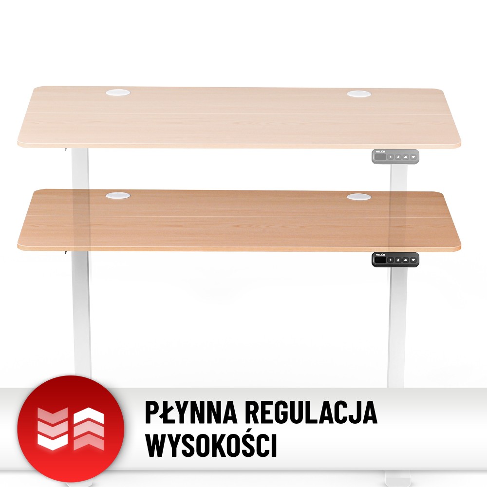 Biurko elektryczne z regulacją wysokości Hell's Chair Natur Wood White