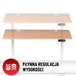 Biurko elektryczne z regulacją wysokości Hell's Chair Natur Wood White