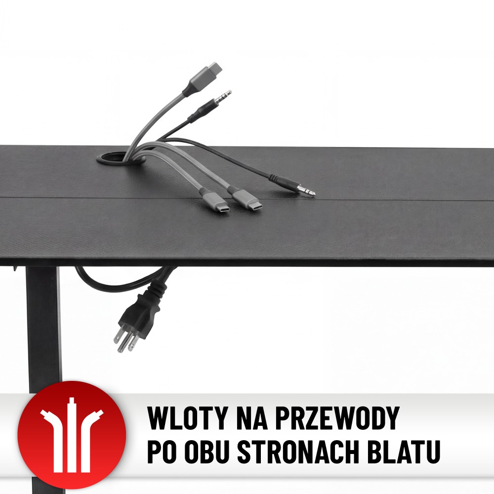 Biurko elektryczne z regulacją wysokości Hell's Chair Czarne Black Carbon