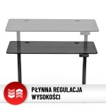 Biurko elektryczne z regulacją wysokości Hell's Chair Czarne Black Carbon