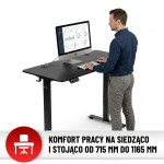 Biurko elektryczne z regulacją wysokości Hell's Chair Czarne Black Carbon