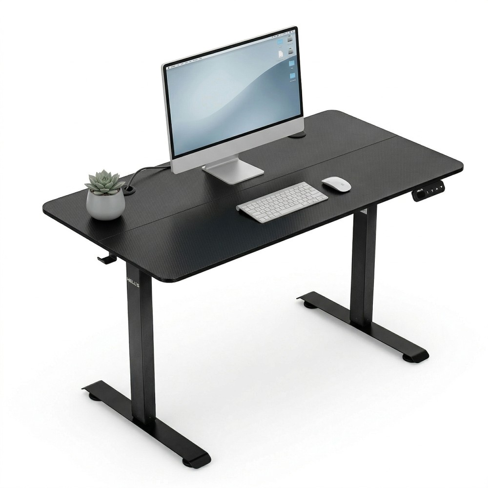Biurko elektryczne z regulacją wysokości Hell's Chair Czarne Black Carbon