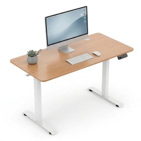 Biurko elektryczne z regulacją wysokości Hell's Chair Natur Wood White 120x60 cm