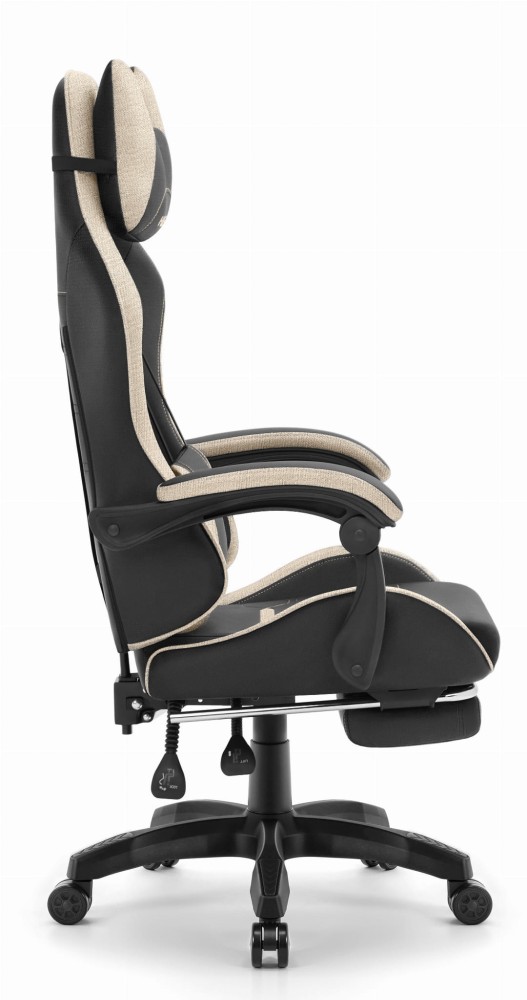 Fotel gamingowy Hell's Chair HC-1039 2.0 Black Beige Czarny Beżowy Tkanina
