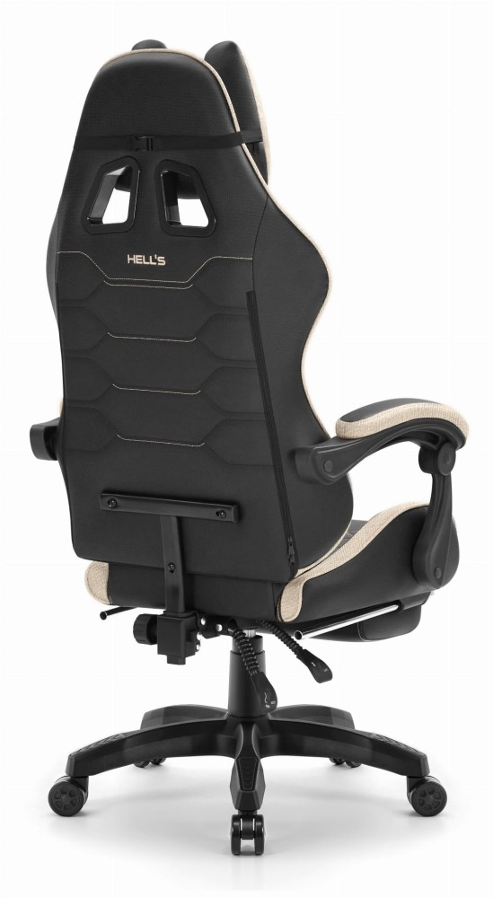 Fotel gamingowy Hell's Chair HC-1039 2.0 Black Beige Czarny Beżowy Tkanina