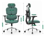 Fotel biurowy ergonomiczny obrotowy Hell's Chair HC- 1053 Green Zielony Tkanina