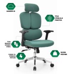 Fotel biurowy ergonomiczny obrotowy Hell's Chair HC- 1053 Green Zielony Tkanina