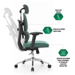 Fotel biurowy ergonomiczny obrotowy Hell's Chair HC- 1053 Green Zielony Tkanina