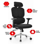 Fotel biurowy ergonomiczny obrotowy Hell's Chair HC- 1053 Czarny Tkanina