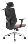Fotel biurowy ergonomiczny obrotowy Hell's Chair HC- 1052 Beżowy Taupe Ekoskóra silikonowa Premium