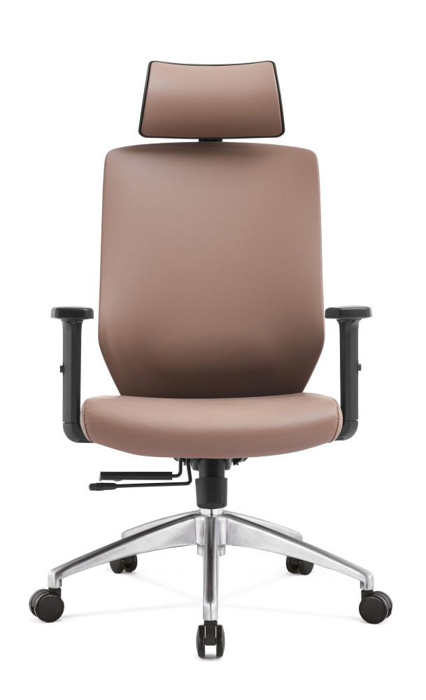 Fotel biurowy ergonomiczny obrotowy Hell's Chair HC- 1052 Beżowy Taupe Ekoskóra silikonowa Premium
