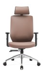 Fotel biurowy ergonomiczny obrotowy Hell's Chair HC- 1052 Beżowy Taupe Ekoskóra silikonowa Premium