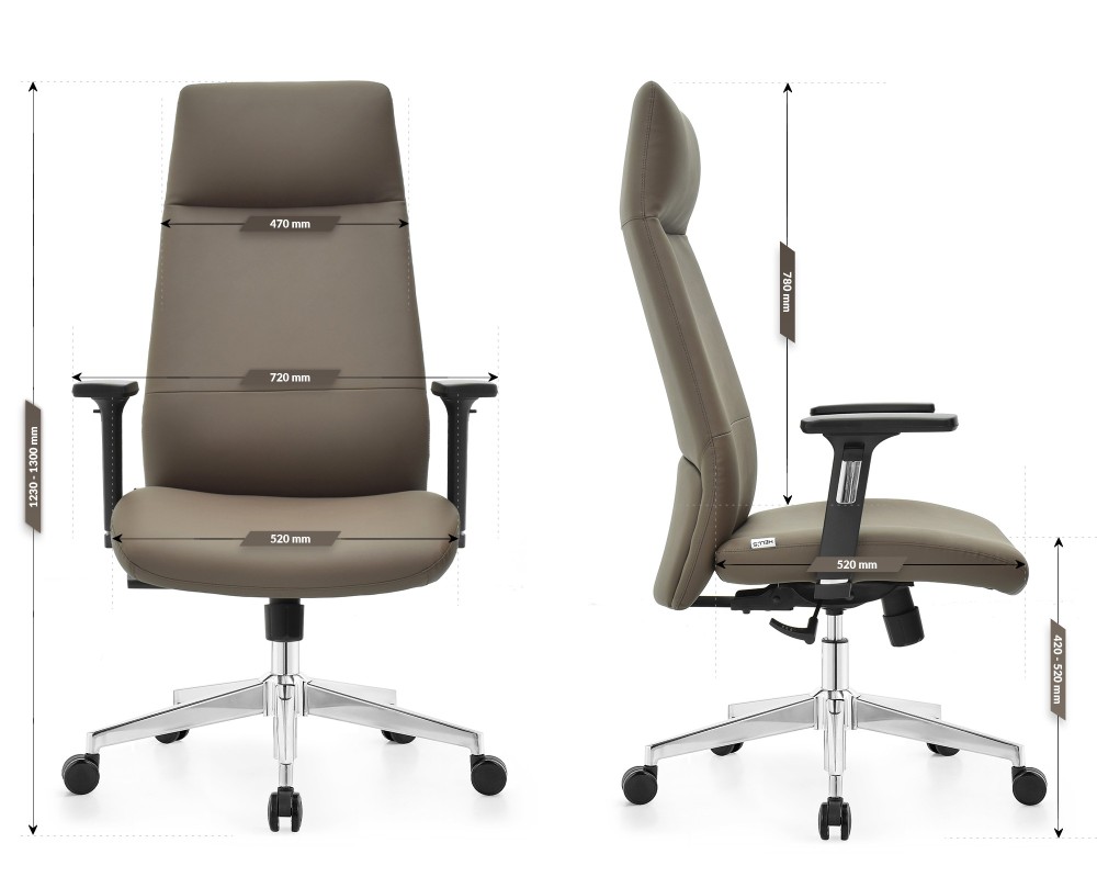 Fotel biurowy obrotowy Hell's Chair HC- 1058 Brown Brązowy Ekoskóra