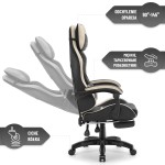 Fotel gamingowy Hell's Chair HC-1039 2.0 Black Beige Czarny Beżowy Tkanina