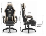 Fotel gamingowy Hell's Chair HC-1039 2.0 Black Beige Czarny Beżowy Tkanina