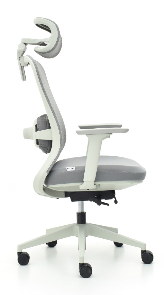 Fotel biurowy ergonomiczny obrotowy Hell's Chair HC- 1057 z Funkcją Masażu Grey Szary Tkanina