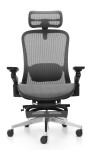 Fotel biurowy ergonomiczny obrotowy Hell's Chair HC- 1057 z Funkcją Masażu Grey Black Szary Czarny Tkanina
