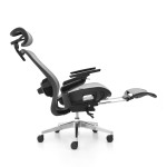 Fotel biurowy ergonomiczny obrotowy Hell's Chair HC- 1057 z Funkcją Masażu Grey Black Szary Czarny Tkanina