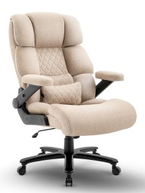 Fotel biurowy obrotowy Hell's Chair HC- 1034 Beige Beżowy Tkanina