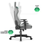 Fotel gamingowy Hell's Chair HC- 2002 Grey Green Szary Zielony Ekoskóra Premium