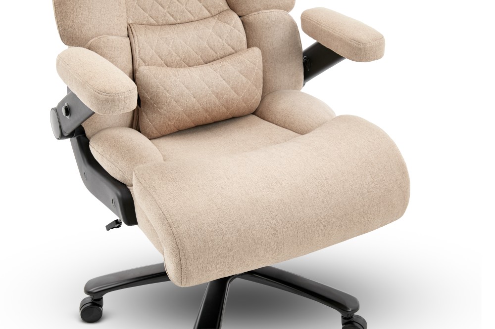 Fotel biurowy obrotowy Hell's Chair HC- 1034 Beige Beżowy Tkanina