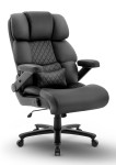 Fotel biurowy obrotowy Hell's Chair HC- 1034 Black Czarny Ekoskóra