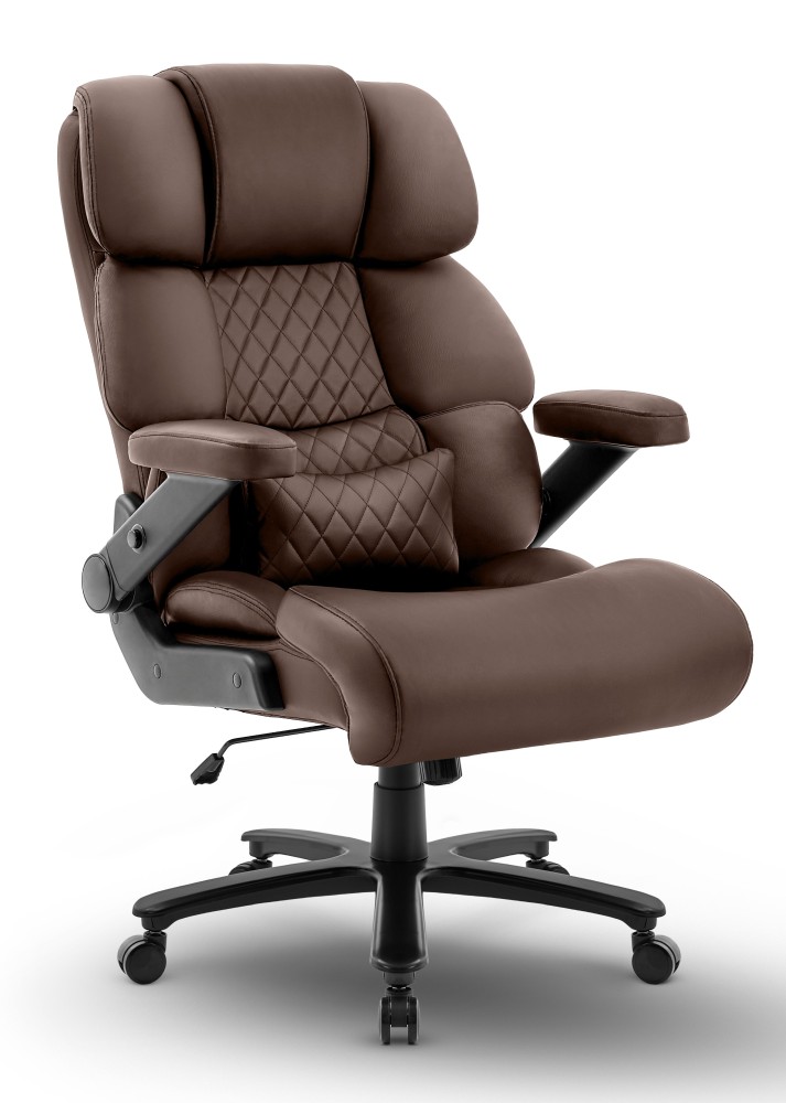 Fotel biurowy obrotowy Hell's Chair HC- 1034 Brown Brązowy Ekoskóra