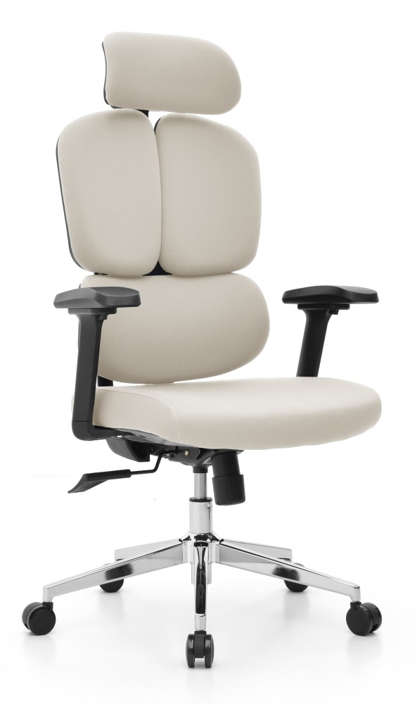 Fotel biurowy ergonomiczny obrotowy Hell's Chair HC- 1053 Beige Beżowy Tkanina