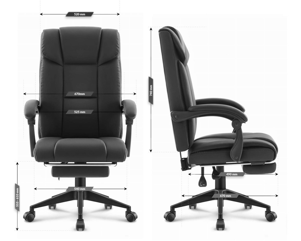 Fotel biurowy obrotowy Hell's Chair HC- 1029 2.0 Black
